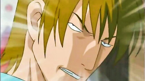 Intense blonde anime boss eyes sporty babes for pre-workout bang
