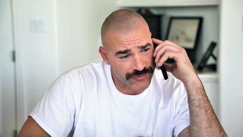 Charles Dera on phone call in steamy adult affair preview