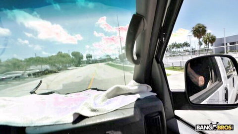 Sasha Tatcha and Apollo Banks in steamy car POV ride, BangBros