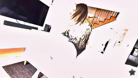 Latina MILF in flowing white dress walking up stairs in hot amateur video