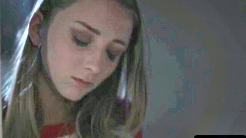 Blonde Macy Meadows gazes intently in tender lesbian stepmom-stepdaughter scene