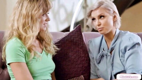Kenzie Taylor and River Lynn in intimate stepmom-daughter chat on couch