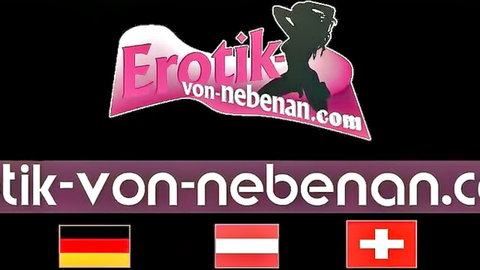 Erotic pink silhouette of nude woman on Erotik von-nebenan.com adult banner with German Austrian Swiss flags