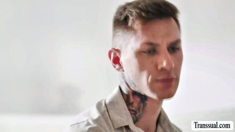 Tattooed white stepson in shirt, Jessy Dubai stepmom bareback anal fantasy