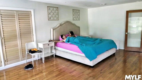 Diamond Kitty seduces partner in bed, intimate bedroom tease