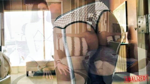 Eden Sin big ass in thong lingerie, bent over for BBC anal