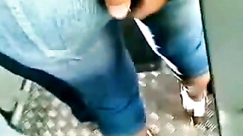 Amateur woman touched intimately at public bus stop in steamy video
