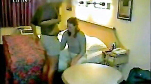 Mature white hotwife in hotel room with huge cock partner