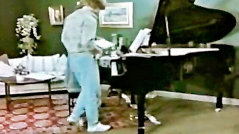 Retro teacher in denim by piano in curvy lesbian fisting porn