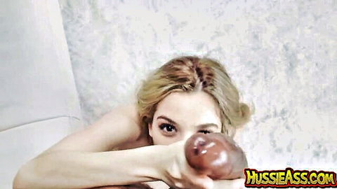 Molly Little teases with massive black dildo near her mouth in solo challenge
