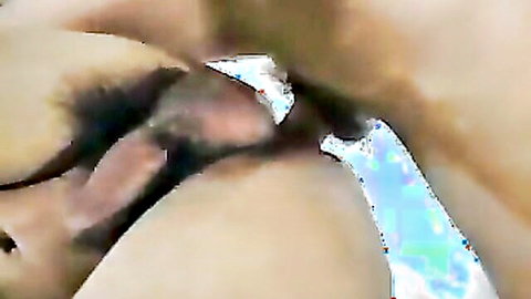 Close-up of gay Asian men in passionate anal sex
