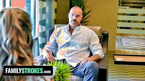 Petite Summer Vixen chats with stepdaddy on couch before hot fuck