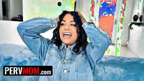 Curvy Latina Brianna Bourbon teases in denim jacket, PervMom preview