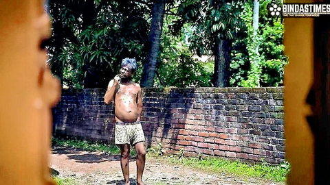 Sucharita Bhabi outdoor scene with poor Indian man in shorts