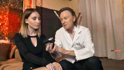 Lia Louise in black dress with Egon Kowalski, hardcore POV gangbang preview