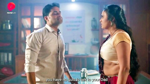 Curvy Indian bhabhi in saree flirts with man in hot foreplay scene