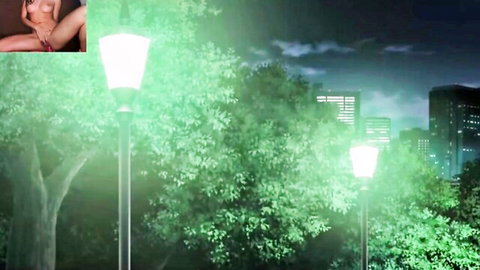 Hentai stepmom tight pussy pounded outdoors at night with glowing lamps