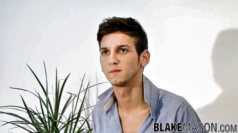 Keiran Cooper skinny British twink interviewed before solo cumshot