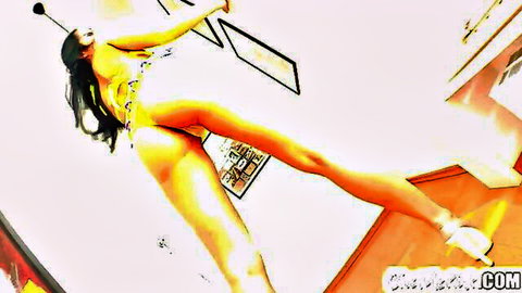 Esmeralda Duarte solo in yellow lingerie, spreading legs with toy for orgasm