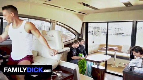 Jax Thirio and Dalton Riley in steamy raw boat threesome with stepson watching 69