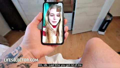 Little Angel blonde in intense POV video call affair