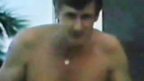 Vintage shirtless hunk in outdoor scene from busty babe hairy pussy porn