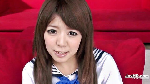 Miyu Aoi in sexy sailor school uniform smiling in JAV thumbnail