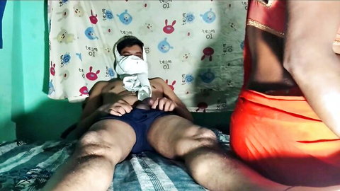 Desi Bhabhi in saree teases brother-in-law in shorts, hot Indian couple preview
