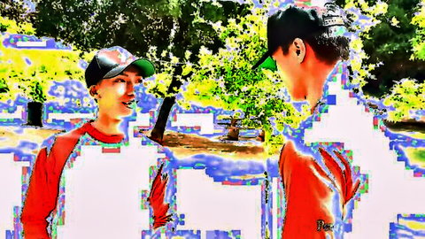 Ken Ott and David Ace in casual outdoor chat, steamy Asian threesome preview