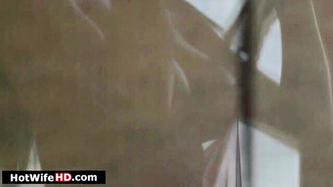 Brunette wife slurps big cock in sloppy blowjob with cum dripping on her big tits