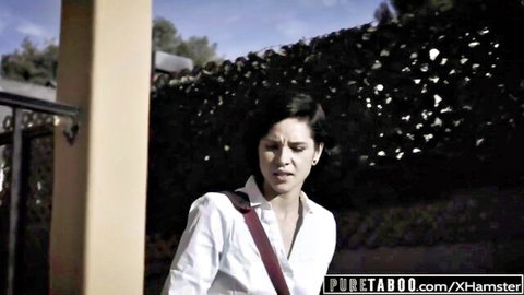 Cadey Mercury in white shirt, seductive outdoor pose for virgin tease