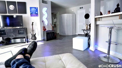 Alina Lopez stepdaughter POV setup with dad in modern room