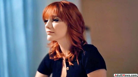 Aidra Fox redhead beauty in seductive close-up pose