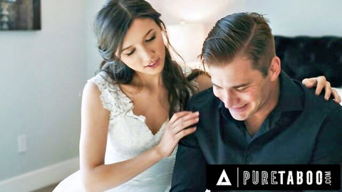 Maya Woulfe in wedding dress with anxious fiancee, emotional taboo moment