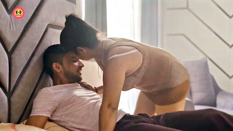 Mohinilaxmi aunty straddles young stud in intimate homemade kiss