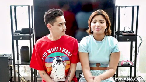 Hazel Heart and Sofie Marie in playful step nana tease with male co-star