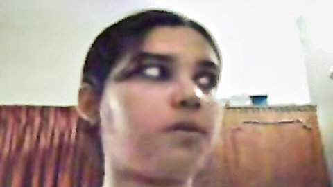 Indian teen with huge boobs in kinky bathroom play, close-up gaze