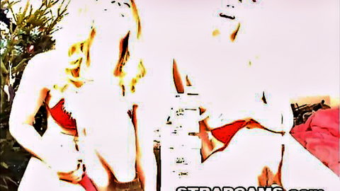 Two hot blondes in red lingerie enjoying kinky pussy play and sensual handjobs