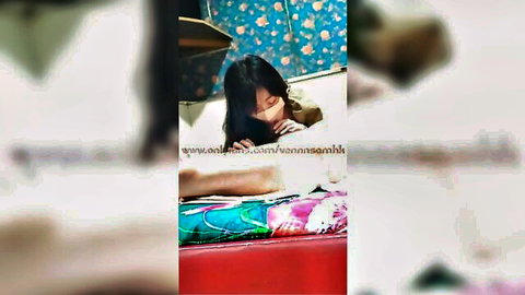 VENNSAMHK close-up POV blowjob, Asian beauty with black hair sucking eagerly