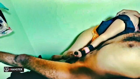 Hairy Indian man fucks busty wife's exposed pussy from behind in rough amateur spooning sex