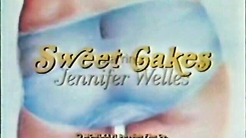 Jennifer Welles in Sweet 'n' Cakes vintage porn, curvy ass in blue panties close-up