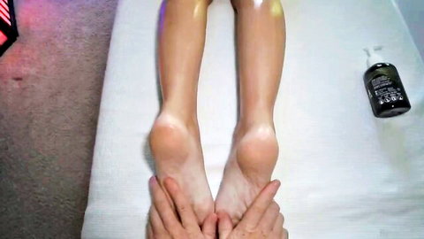 Brooke Tilli's bare feet oiled in steamy massage