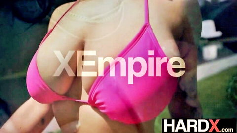 Hailey Rose flaunts big tits in pink bikini, teasing hardcore Latina action