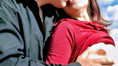 Hungarian amateur couple shares passionate neck kiss in homemade adult video