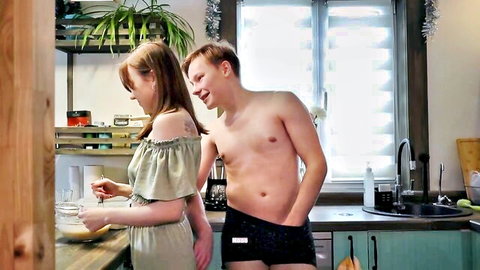 DollHole's hot chick in off-shoulder dress teased by nude partner pre-doggy