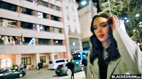The New Hope's first time: Asian beauty in glasses and green jacket at night