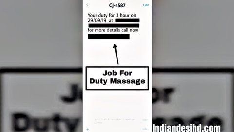 Indian duty massage job ad screengrab with call details for erotic services