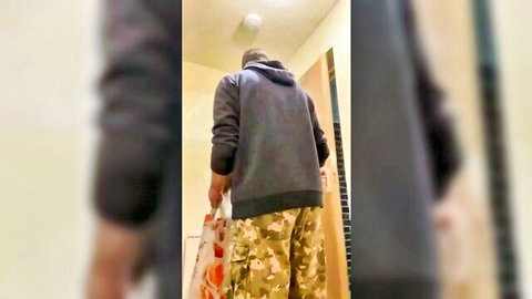Delivery guy in hoodie arrives at MILF's door for hot encounter, big tits pounding ahead