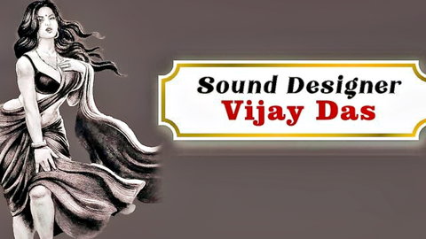 Artistic illustration of elegant Indian woman in flowing saree by Sound Designer Vijay Das