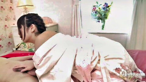 Wakaba Onoue in slipping yukata, teasing erotic massage scene